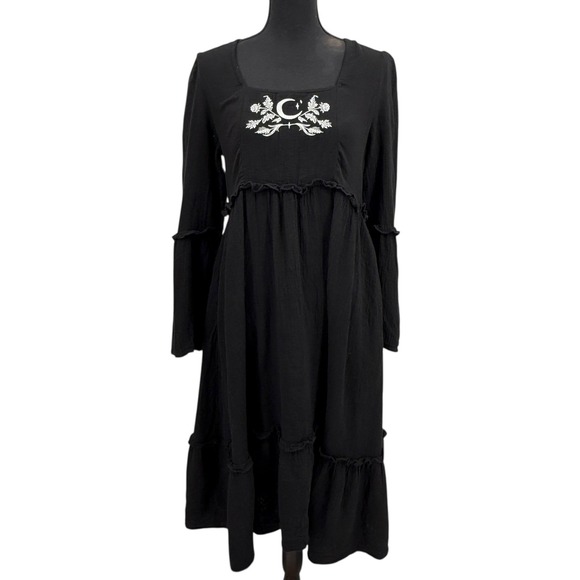 Disturbia Women's Dress Black Moon Phase Midi Gothic‎ Moon Phase Midi Dress Sz 4 - Picture 8 of 9